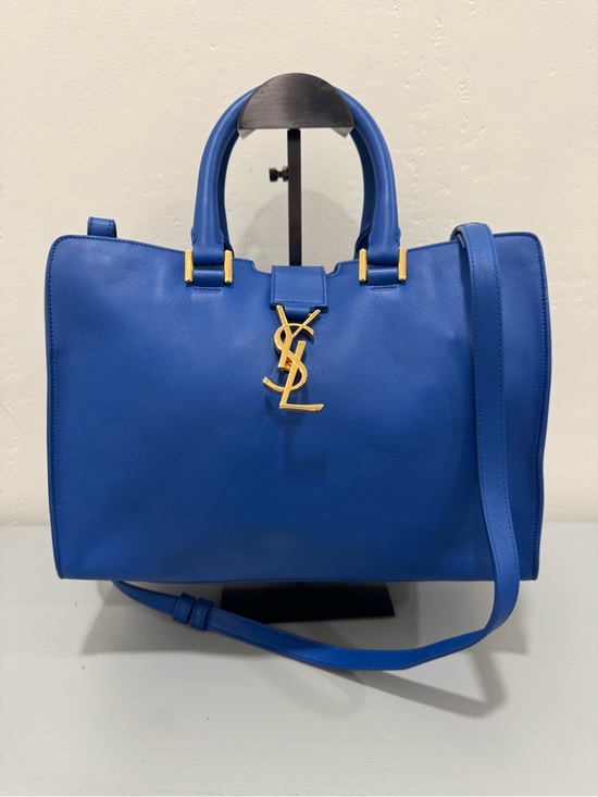 Saint Laurent Handbags - Saint Laurent Monogram Cabas small Blue lambskin Leather